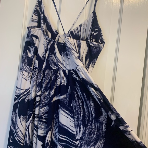 NWOT! Blue and white Beach coverup Romper - Picture 2 of 8